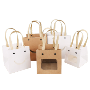Window Smile Kraft Bags