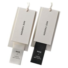 Custom White Card Combo Tags with Satin Ribbon