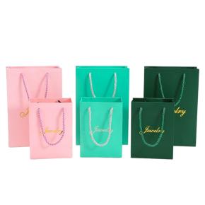Custom Jewelry Paper Bags with Gold Foil 