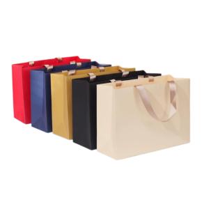 Custom Clothing Paper Bags with Ribbon Handles